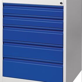 Schubladenschrank BK 600 H800xB600xT600mm grau/blau 5 Schubl.Einfachauszug