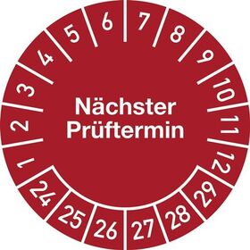 Mehrjahresprüfplakette D.30mm Nächster Prüftermin 2024-2029 Folie Btl.a 100 St.