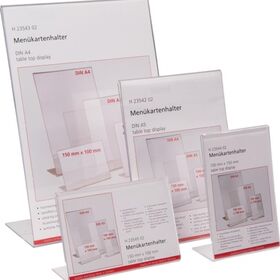 Tischaufsteller DIN A5 hoch Acryl transp.freistehend HELIT - VPE: 2