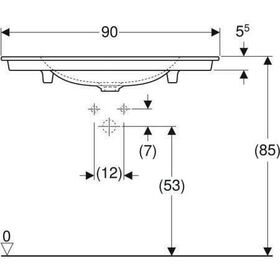 Geberit Möbelwaschtisch ONE weiß, mit Hahnloch 900x480mm