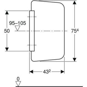 Geberit Urinaltrennwand Glas rechteckig lichtgrau RAL 7035