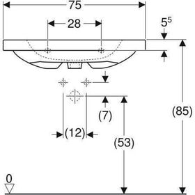 Geberit Waschtisch iCon Light 750x480mm m Abl. m HL ohne Überlauf weiß