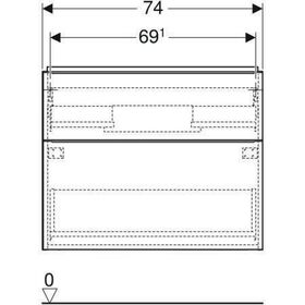 Geberit Waschtischunterschrank iCon 750x615x476mm we hochglanz/Griff vc