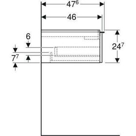 Geberit Waschtischunterschrank iCon 750x247x476mm we hochglanz/Griff vc
