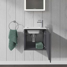 Duravit Waschtischunterbau L-CUBE 294x420x400mm Ans links graphit matt