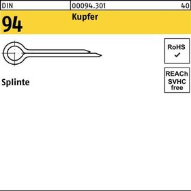 Splinte DIN 94/ISO 1234 3,2x 20 Kupfer 100 Stück - VPE: 100