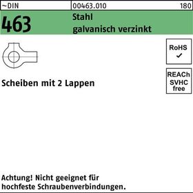 Scheibe DIN 463 2 Lappen 19 Stahl galv.verz. 100 Stück - VPE: 100