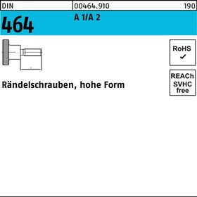 Rändelschraube DIN 464 hohe FormM4x 10 A 1/A 2 25 Stück - VPE: 25