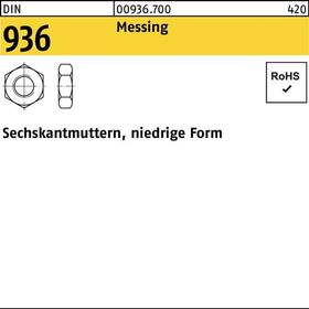 Sechskantmutter DIN 936 M20 Messing 25 Stück - VPE: 25