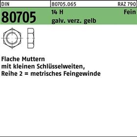 Mutter DIN 80705 flach M30x 2 14 H galv.verz. gelb 25 Stück - VPE: 25