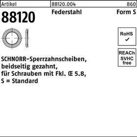 Sperrzahnscheibe R 88120 beids.gez. S 6x10x0,7 Federstahl 1000St. SCHNORR - VPE: 1000