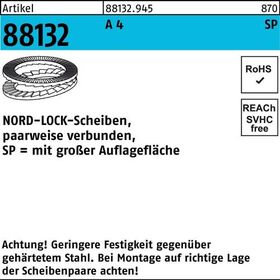 Unterlegscheibe R 88132 geklebt NL 30 SP SS A 4 25 Stück NORD-LOCK - VPE: 25