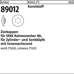 Kappe R 89012 sw Ku. sw 500 Stück SPAX - VPE: 500