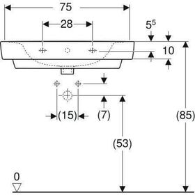 Geberit Waschtisch RENOVA PLAN o Hahnloch mit Überlauf 750x480mm weiß