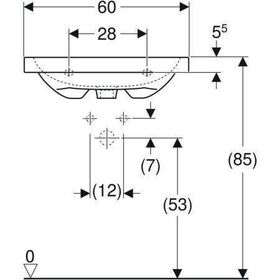 Geberit Aufsatzwaschtisch Light iCon 600x480mm m HL ohne Überlauf weiß KT