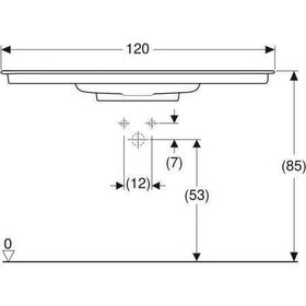 Geberit Möbelwaschtisch ONE weiß, mit Hahnloch 1200x475mm