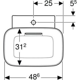 Geberit Aufsatzwaschtisch ONE m HL 500x425mm weiß/Blende weiß glänzend