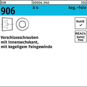 Verschlußschraube DIN 906 Innen-6kt M16x 1,5 A 4 100 Stück - VPE: 100
