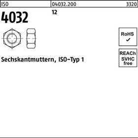 Sechskantmutter ISO 4032 M10 12 100 Stück - VPE: 100