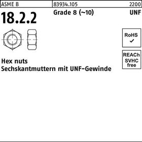 Sechskantmutter R 83934 UNF-Gewinde 1 1/8 Grade 8 (~10) 10 Stück - VPE: 10