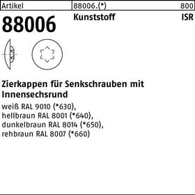 Zierkappe R 88006 f.ISR 25x13,5/5 Ku. weiß 1000 Stück - VPE: 1000