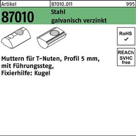 T-Nutenmutter R 87010 Führungssteg 5mm M5 Stahl galv.verz. 100 Stück - VPE: 100