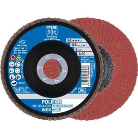 Fächerscheibe POLIFAN A-COOL SG INOX+ALU D.125mm K.A-60 fl.INOX/Aluminium NK - VPE: 10