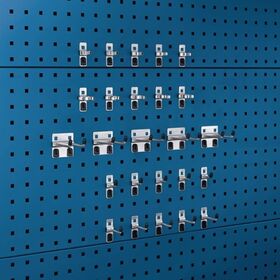 Werkzeughaltersortiment 25-tlg.verzinkt f.Lochplatten 15 Haken/10 Klemmen BOTT