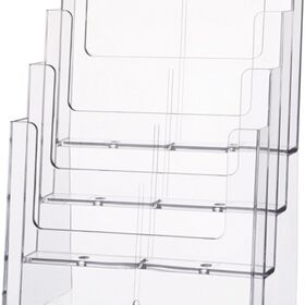 Tischprospekthalter 4 x DIN A4 hoch Ku.transp.freistehend HELIT