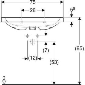 Geberit Waschtisch iCon Light mit Hahnloch mit Überlauf 750x480mm weiß