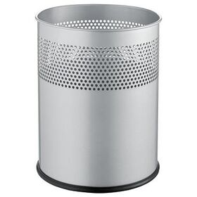 helit Papierkorb H2515799 26x31,5cm 15l rund Metall silber