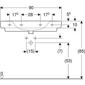 Geberit Waschtisch RENOVA PLAN 900x480mm m Abl. o HL ohne Überlauf weiß