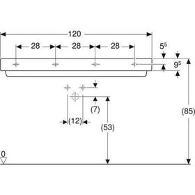 Geberit Waschtisch ONE weiß, mit Hahnloch 1200x480mm