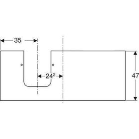 Geberit Waschtischplatte ONE Auss li 1200x20x470mm Marmoroptik sw ma