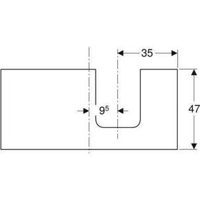Geberit Waschtischplatte ONE Auss re 1050x30x470mm weiß lackiert matt
