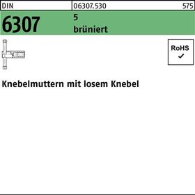 Knebelmutter DIN 6307 losen Knebel M12 5 brüniert 1 Stück