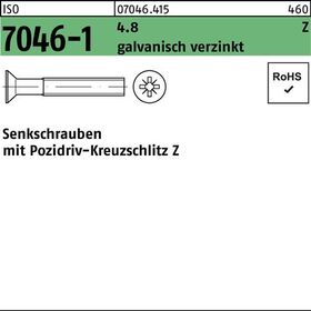 Senkschraube ISO 7046-1 PZ M2,5x10-Z 4.8 galv.verz. 2000St. - VPE: 2000