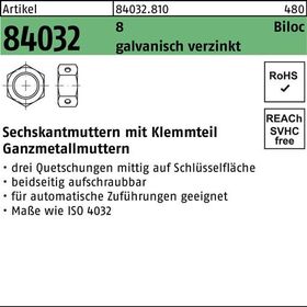 Sechskantmutter R 84032 Biloc Klemmteil M20 8 galv.verz. 100 Stück - VPE: 100
