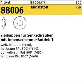 Zierkappe R 88006 f.ISR 20x12 /4-4,5 Ku. hellbraun 1000 Stück - VPE: 1000