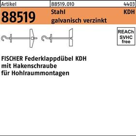 Klappdübel R 88519 Hakenschraube KDH 4x95 Stahl galv.verz. 25St. FISCHER - VPE: 25