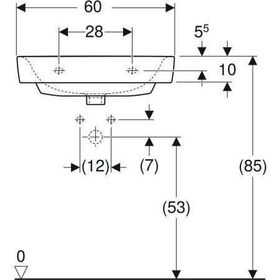 Geberit Aufsatzwaschtisch RENOVA PLAN 600x480mm o Hahnloch ohne Überlauf weiß