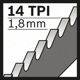 Säbelsägeblatt S 1122 BF L.225mm B.19mm TPI 14 1,8mm geschr.,gefr.5er Pk.BOSCH