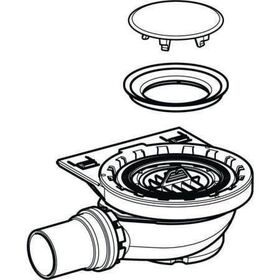 Geberit Duschwannenablauf für Setaplano, Sperrwasserhöhe 50mm