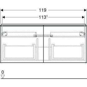 Geberit Waschtischunterschrank ACANTO 1190x535x476mm La m sw Fr Glas schwarz