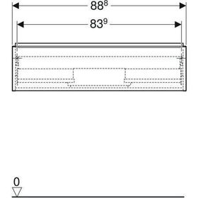 Geberit Waschtischunterschrank iCon 900x247x476mm we hochglanz/Griff we matt