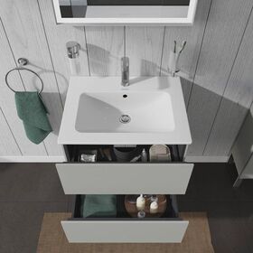 Duravit Waschtischunterbau L-CUBE 620x481x550mm betongrau matt