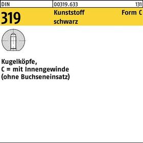Kugelknopf DIN 319 FormC 40 M10 Ku. sw 10 Stück - VPE: 10