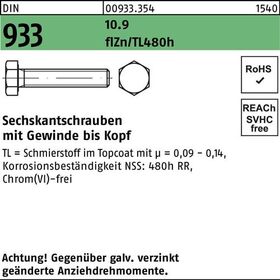 Sechskantschraube DIN 933 VG M16x120 10.9 flZnnc 480h-L 25St. - VPE: 25