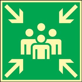 Rettungszeichen BGV A8 L148xB148mm Sammelstelle Ku.