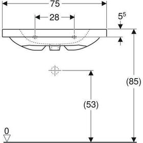 Geberit Waschtisch iCon Light 750x480mm m Abl. o HL mit Überlauf weiß